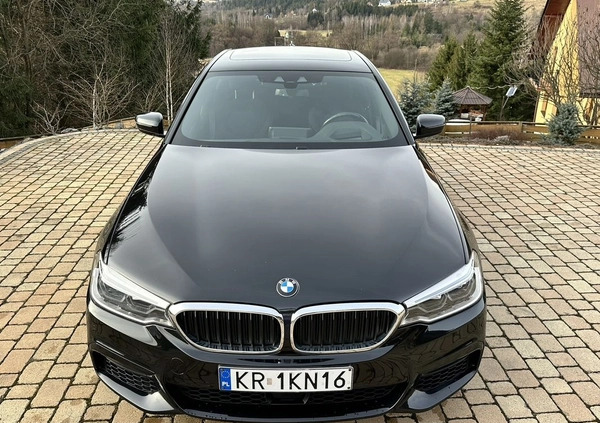 BMW Seria 5 cena 132500 przebieg: 127000, rok produkcji 2018 z Jordanów małe 37